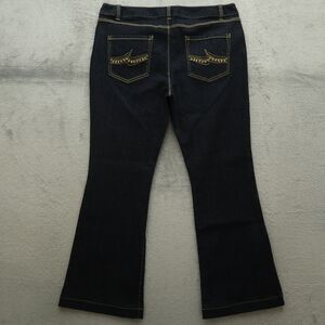 INC Jeans Women's Size 16 Blue Mid-Rise Flare Stretch Denim 31" Inseam Dark Wash